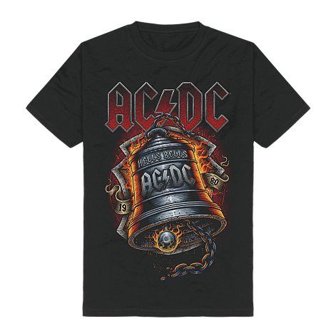 AC/DC tričko, Hells Bells Flames Black, pánske