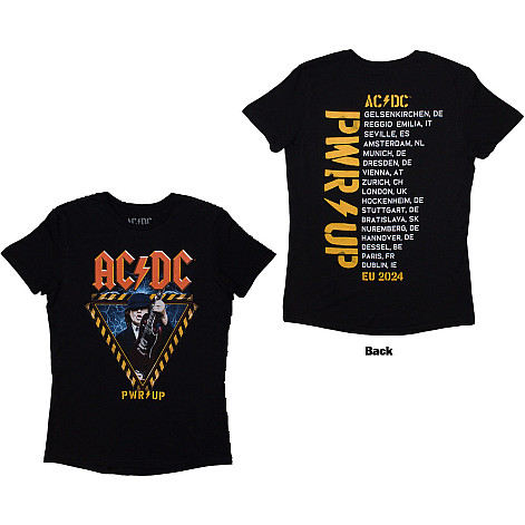 AC/DC tričko, Angus Triangle PRW-UP EU Tour '24 BP Black, dámske