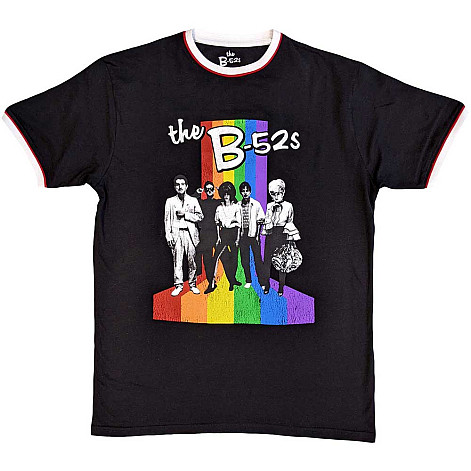 The B-52s tričko, Rainbow Stripes Ringer Black, pánske