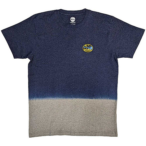 The Beatles tričko, Oval Logo Dip Dye Wash Navy Blue, pánske