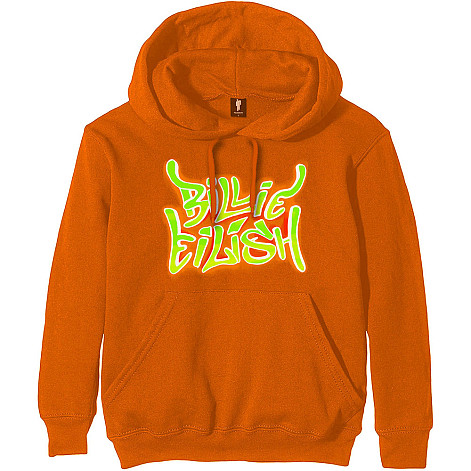 Billie Eilish mikina, Airbrush Flames Blohsh Orange, pánska