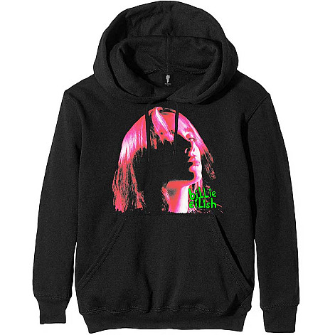 Billie Eilish mikina, Neon Shadow Pink Hoodie Black, pánska