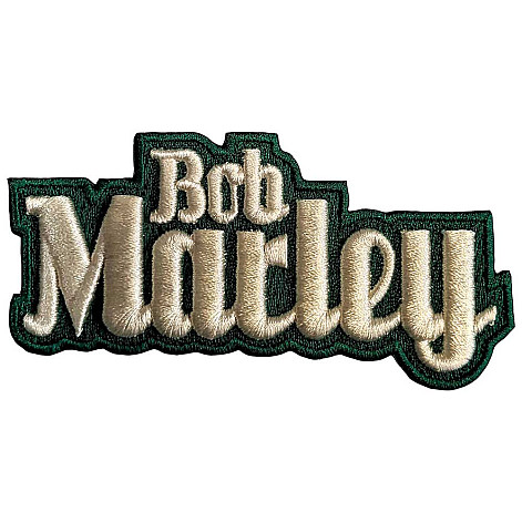 Bob Marley tkaná nášivka/nažehlovačka PES 90 x 40 mm, Text Logo