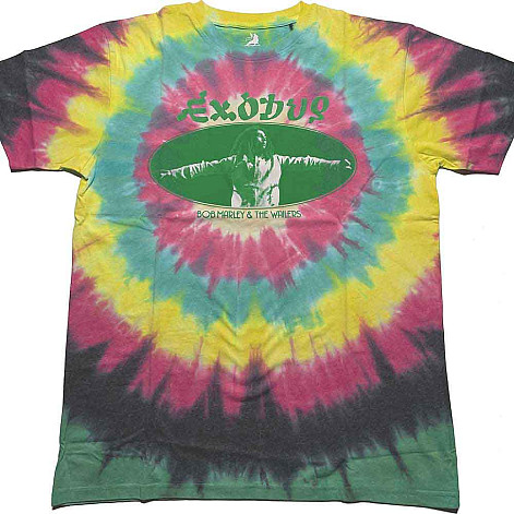 Bob Marley tričko, Exodus Oval Dye Wash Multicolour, pánske