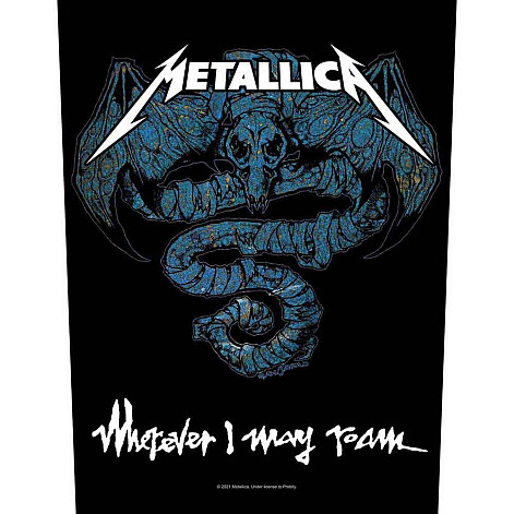 Metallica nášivka na chrbát CO+PES 30x27x36 cm, Wherever I May Roam