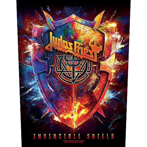 Judas Priest nášivka na chrbát CO+PES 30x27x36 cm, Invincible Shield