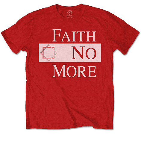 Faith No More tričko, Classic New Logo Star White on Red, pánske