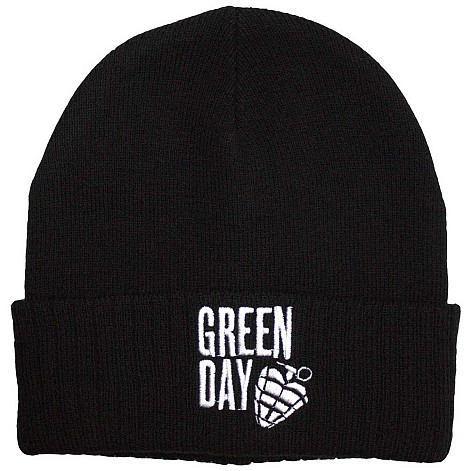 Green Day zimný čiapka, Stacked Logo & Grenade Black, unisex