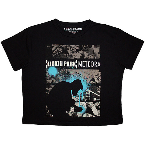 Linkin Park tričko Crop Top, Meteora Drip Collage Black, dámske