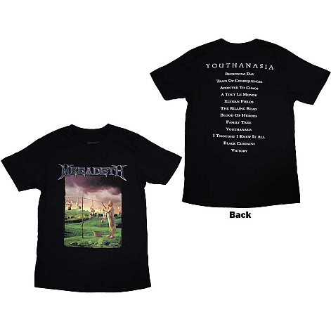 Megadeth tričko, Youthanasia Tracklist BP Black, pánske