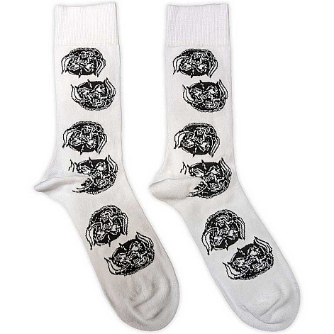 Motorhead ponožky, Warpig Repeat White, unisex - velikost 7 až 11 (40 až 45)