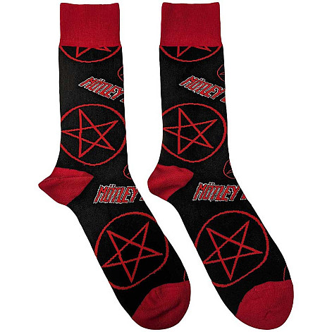 Motley Crue ponožky, Logos & Pentagrams Black, unisex - velikost 7 až 11 (40 až 45)