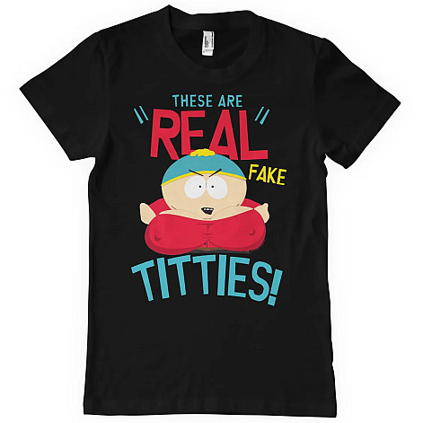 South Park tričko, These Are Real Fake Titties Black, pánske