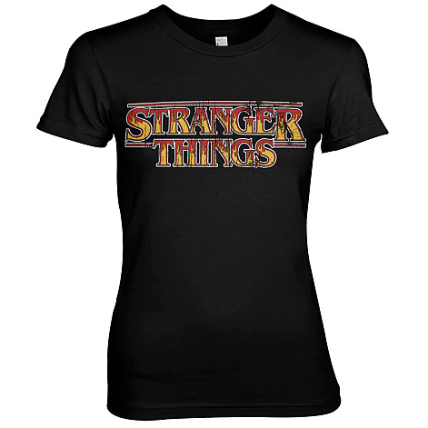 Stranger Things tričko, Fire Logo Girly Black, dámske