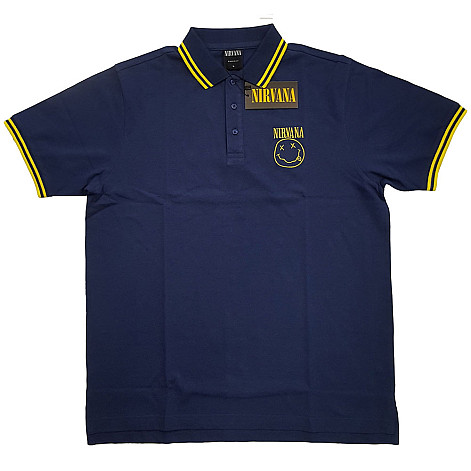 Nirvana polo tričko, Smiley Blue, pánske