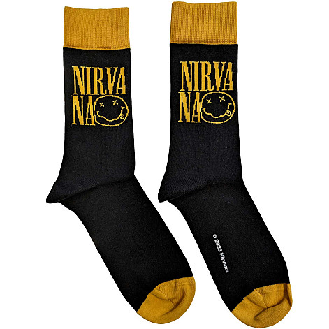 Nirvana ponožky, Logo Stacked Black, unisex - velikost 7 až 11 (41 až 45)