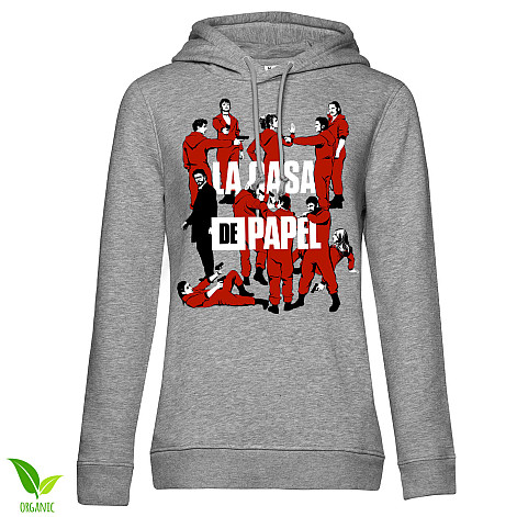 La Casa De Papel mikina, La Pandilla Hoodie Organic Girly Grey, dámska