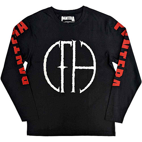 Pantera tričko dlhý rukáv, Frayed Logo Sleeve Print Black, pánske