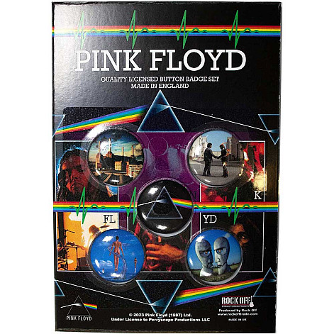 Pink Floyd sada 5-ti placok průměr 25 mm, Album Covers