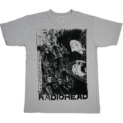 Radiohead tričko, Scribble Organic Grey, pánske