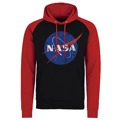 NASA mikina, Insignia Baseball Washed Black Red, pánska