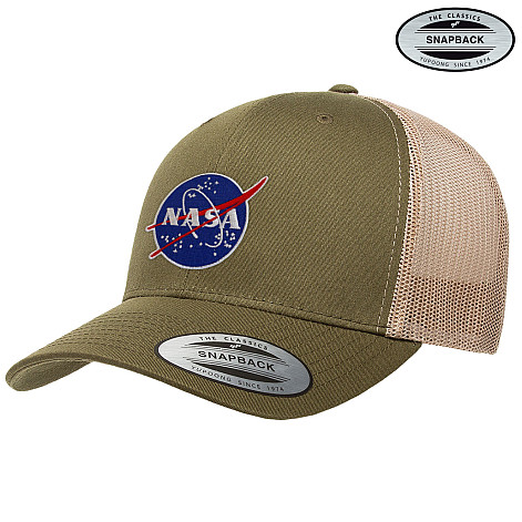 NASA šiltovka, NASA Insignia Premium Trucker Olive Khaki Onesize, unisex