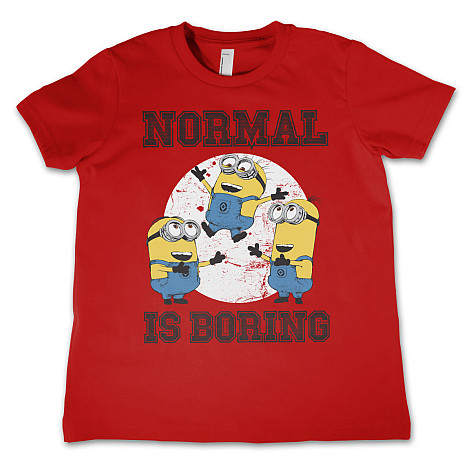 Despicable Me tričko, Normal Life Is Boring Kids Red, detské