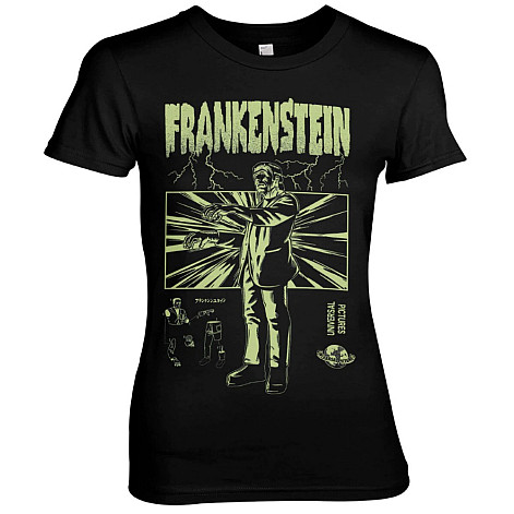 Frankenstein tričko, Retro Girly Black, dámske