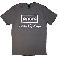 Oasis tričko, Definitely Maybe Distressed Text Logo Charcoal Grey, pánske