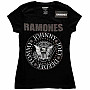 Ramones tričko, Presidential Seal Embellished Black, dámske